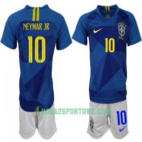 Koszulka Brazylia Neymar JR 10 Dziecięcy Mistrzostwa Świata 2018 Wyjazdowe Stroje Piłkarskie